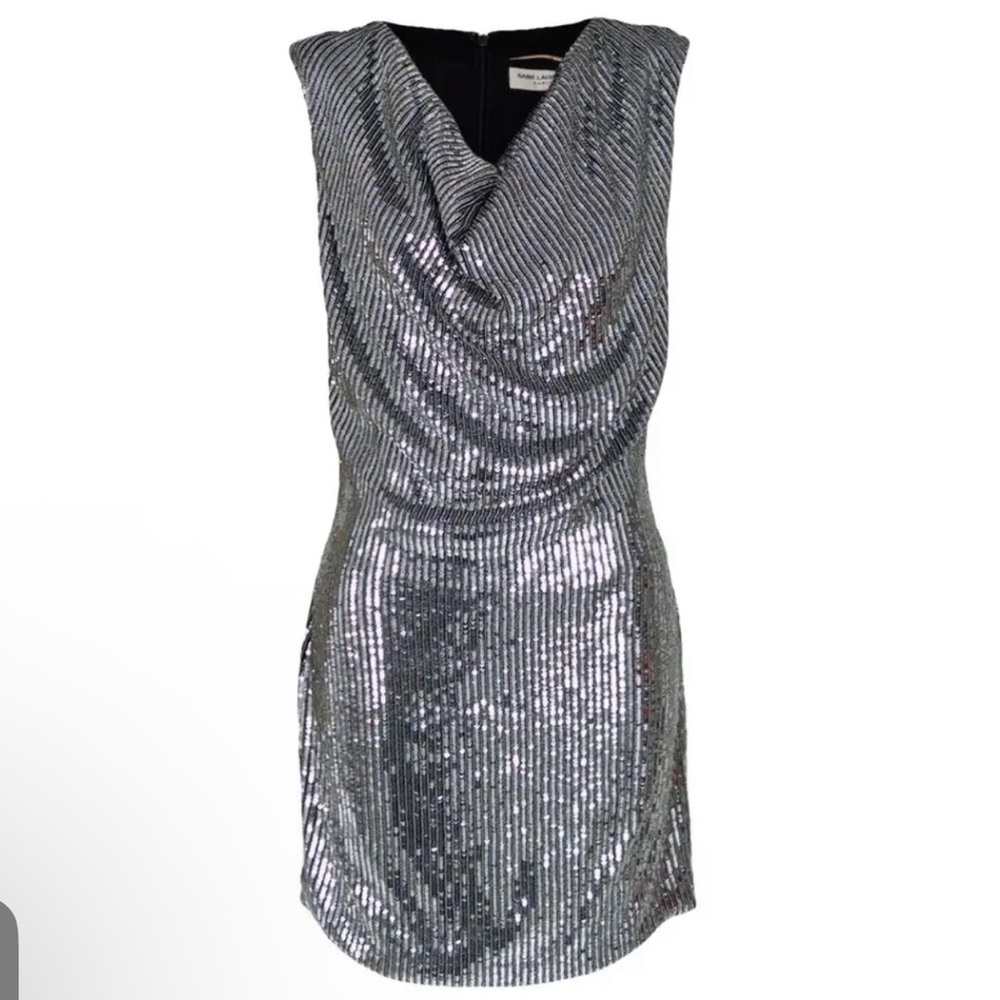 Saint Laurent Silver Sequin
Mini Dress FR 34 US 2